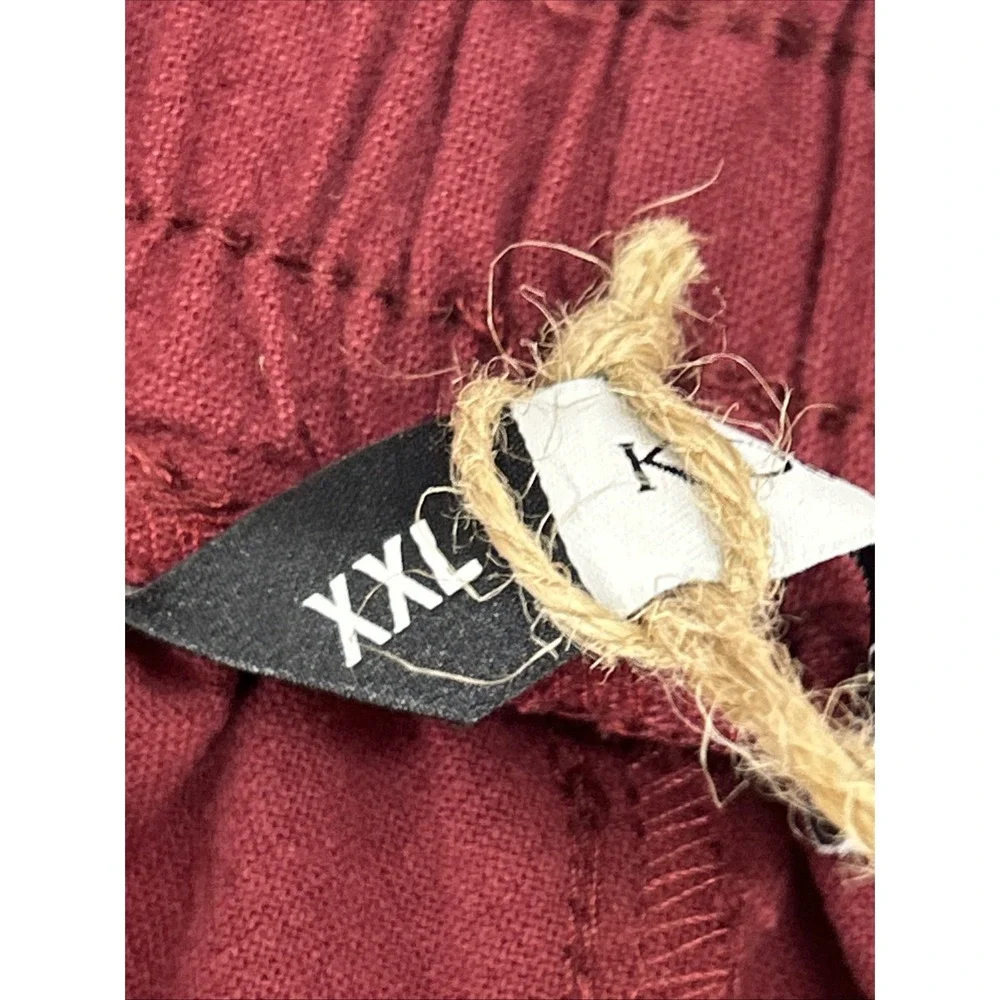 Kidoriman Harem Jogger Pant Burgundy Drop Crotch Mens Size 2XL Streetwear NEW